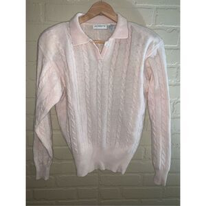 Vintage Soft Pink V-Neck Sweater